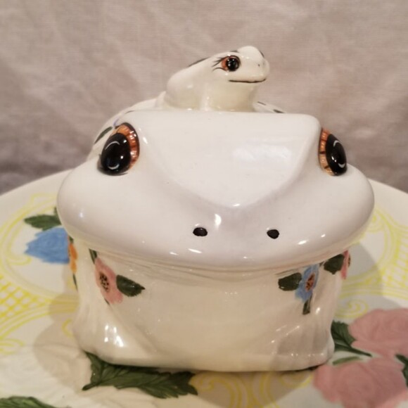 1980's Rare poss Haydee Scull Oversize Frog pottery pieces signed - Picture 4 of 14